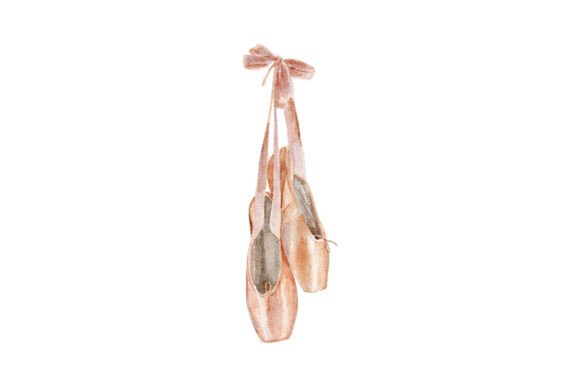 Download Watercolor Pointe Shoes Clipart PNG - Watercolor Collection