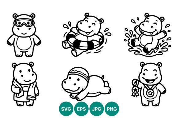 Download Cute Hippo Vector Art - Art Collection