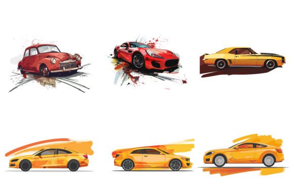 Download Car Vector Flat Design with Brush - Flat design Collection