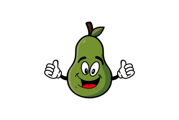 Download Cute Smiling Avocado Cartoon Character - Art Collection