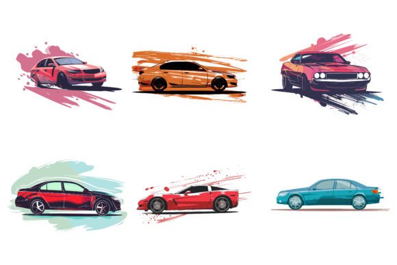 Download Car Vector Flat Design with Brush - Flat design Collection