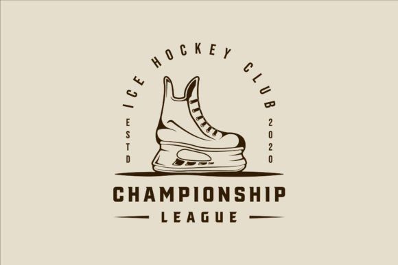 Download Ice Hockey Shoes Logo Line Art Vector - Art Collection