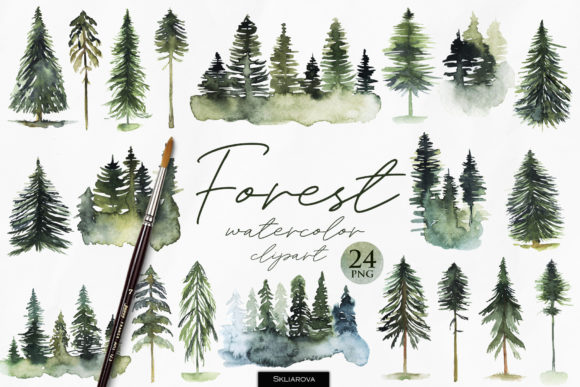 Download Watercolor Forest Clipart - Watercolor Collection