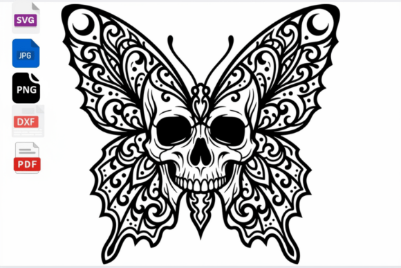 Download Skull Butterfly SVG Gothic Art Design - Art Collection