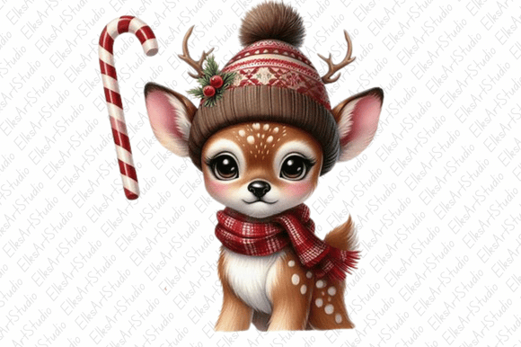 Download Cute Deer Christmas Clipart Sublimation - Art Collection