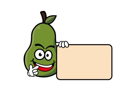 Download Cute Smiling Avocado Cartoon Character - Art Collection