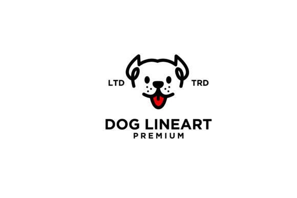 Download Simple Dog Head Line Art Vector Logo - Art Collection