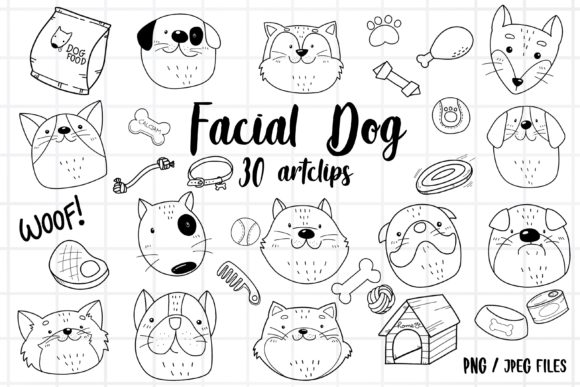 Download Facial Dog Clipart, Doodle Outline - Art Collection
