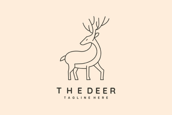 Download The Deer Line Art Logo Vector Symbol - Art Collection