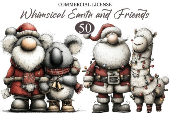 Download Whimsical Santa and Friends Clipart - Art Collection