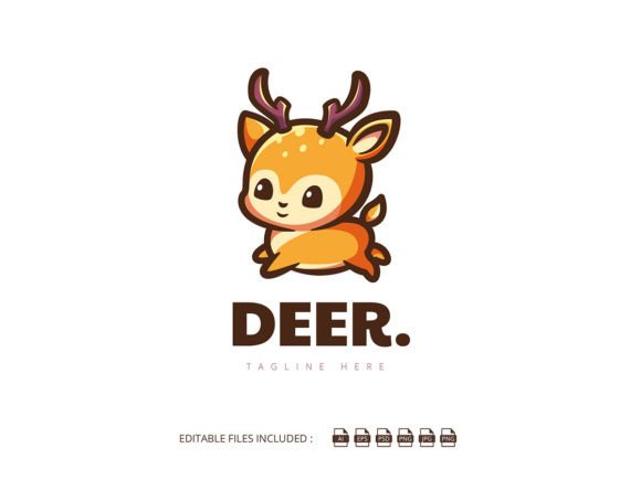 Download Running Deer Cartoon Logo - Art Collection