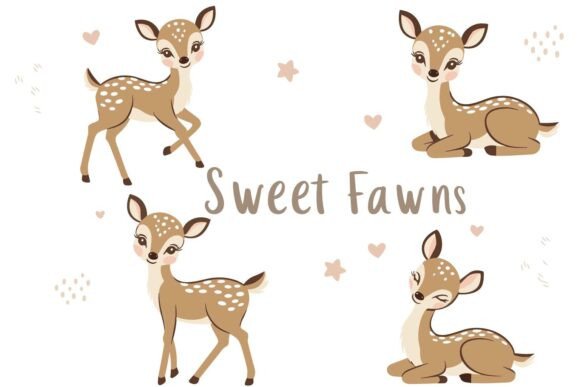 Download Sweet Baby Deer Clipart Set - Art Collection