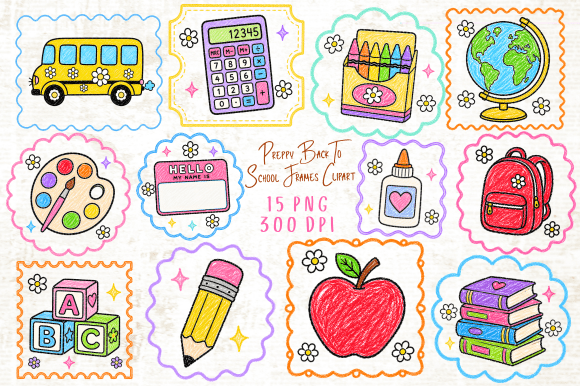 Download Preppy Back to School Frames Clipart PNG - Art Collection
