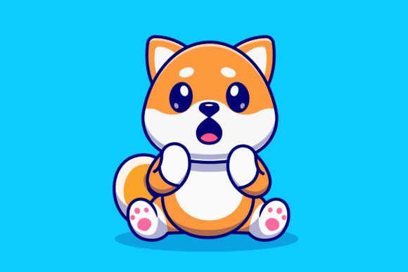 Download Cute Shiba Inu Dog Surprised Cartoon - Art Collection