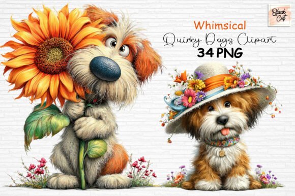 Download Whimsical Quirky Dogs Clipart PNG - Art Collection