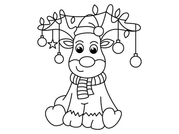 Download Funny Rain Deer Cartoon Coloring Book - Art Collection