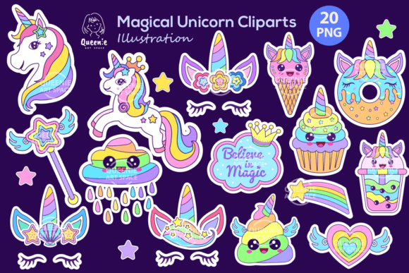 Download Magical Unicorn Sticker Cliparts - Art Collection