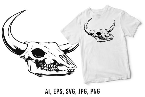 Download Bull Skull Vector Drawing Artwork - Art Collection