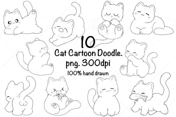 Download Cat Cartoon. Hand Drawn - Art Collection