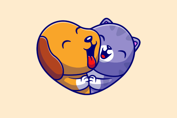 Download Cute Dog and Cute Cat Cartoon - Art Collection
