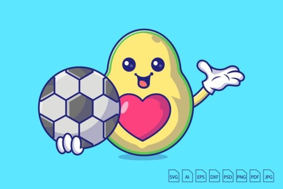 Download Avocado Holding Football Character - Premium Resources