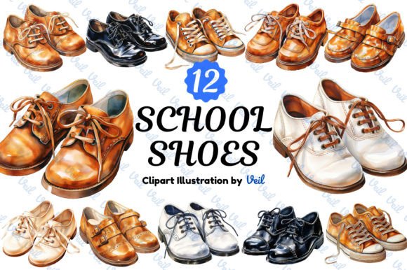Download School Shoes Clipart Bundle - Art Collection