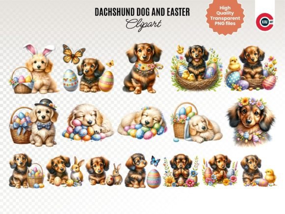 Download Dachshund Dog and Easter Egg PNG Clipart - Art Collection
