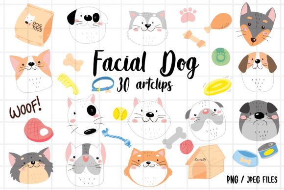 Download Colorful Facial Dog Clipart, Doodle Dog - Art Collection