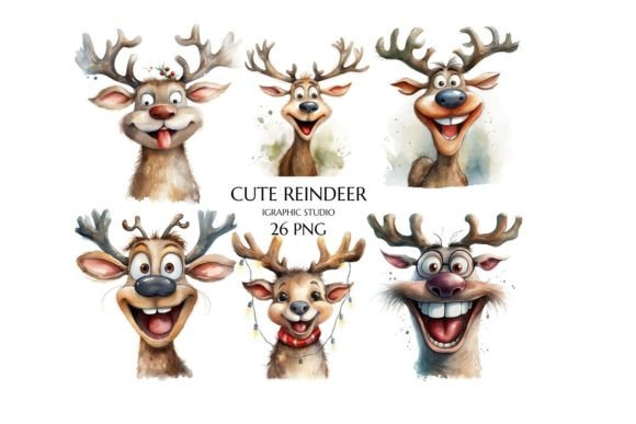 Download Funny Reindeer Clipart, Quirky Reindeer - Art Collection