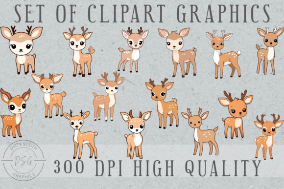 Download Set of 15 Hand Drawn Deer Line Art Set 2 - Art Collection