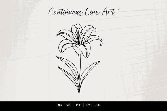 Download Lily Flower Continuous Line Art - Art Collection