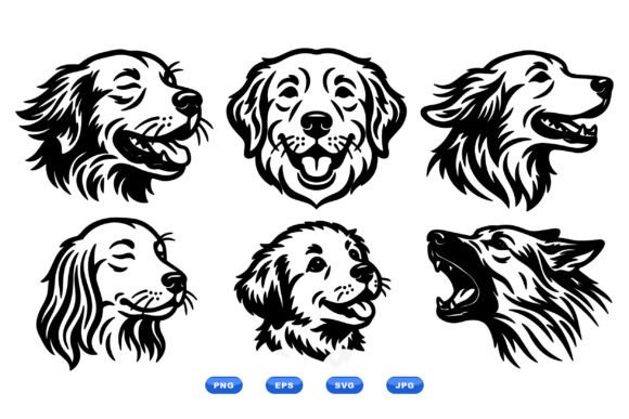 Download Playful Dog Head Clipart Set - Art Collection