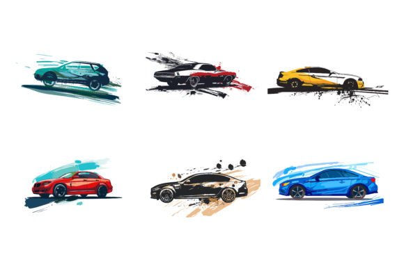Download Car Vector Flat Design with Brush - Flat design Collection