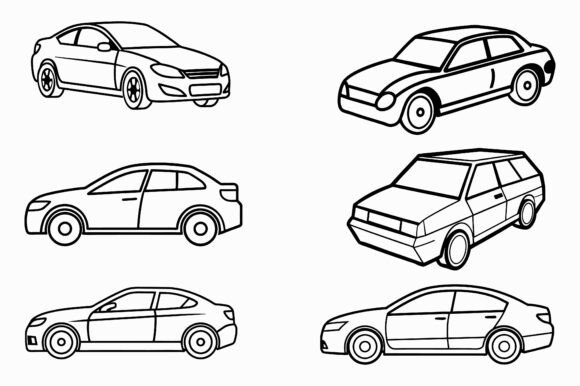 Download A Car Line Art on White Background - Art Collection