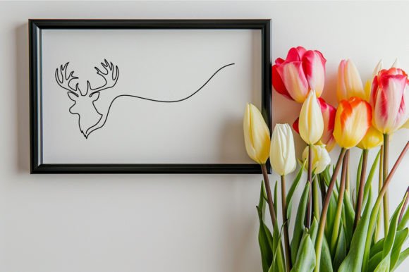 Download Line Art of Elegance Cute Deer Vector - Art Collection