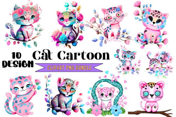 Download Vintage Cat Cartoon Clipart Bundle - Art Collection