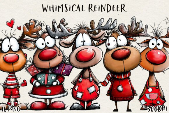 Download Cute Christmas Reindeer Clipart - Art Collection