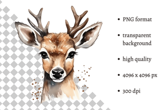 Download Watercolor Woodland Deer PNG Clipart - Watercolor Collection