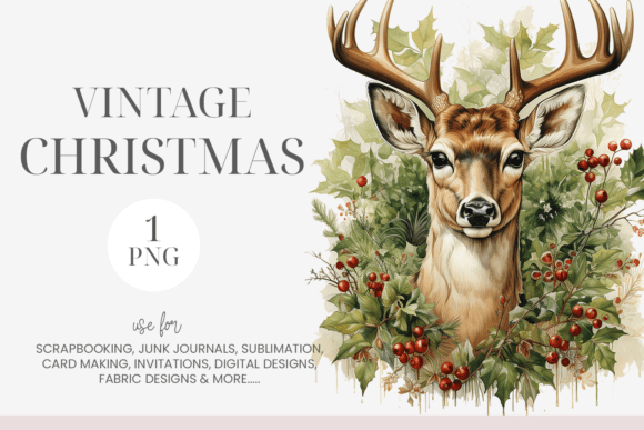Download Watercolor Christmas Deer Clipart - Watercolor Collection