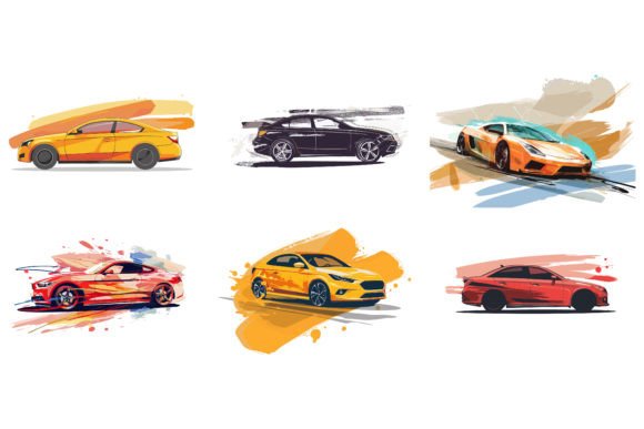 Download Car Vector Flat Design with Brush - Flat design Collection