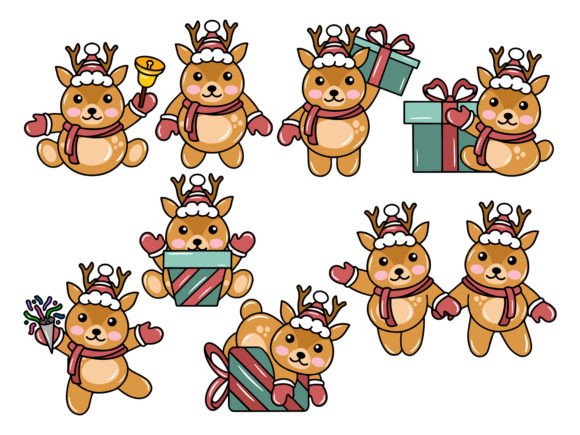 Download Deer Cartoon for Christmas Day - Art Collection