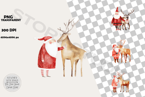 Download Cute Christmas Santa Reindeer Clipart - Art Collection