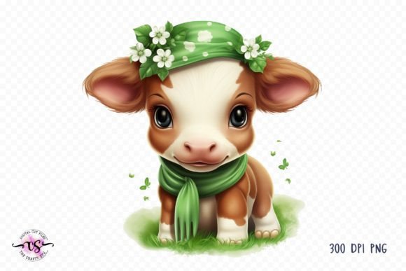 Download Cute St Patrick's Day Baby Cow Clipart - Art Collection
