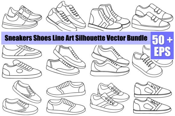 Download Sneakers Shoes Line Art Silhouette - Art Collection