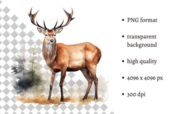 Download Watercolor Woodland Deer PNG Clipart - Watercolor Collection