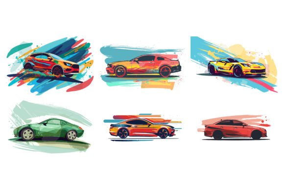 Download Car Vector Flat Design with Brush - Flat design Collection
