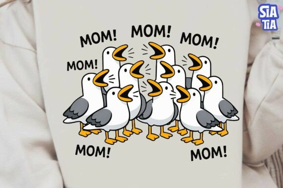 Download Funny Mom Seagulls PNG Clipart Design - Art Collection