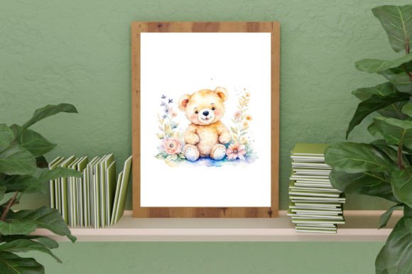 Download Watercolor Cute Baby Teddy Bear Graphic - Watercolor Collection