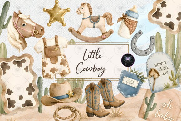 Download Little Cowboy Baby Shower Clipart - Art Collection