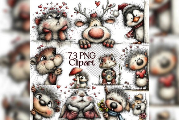 Download Whimsical Peeking Reindeer Clipart Set - Art Collection